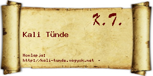Kali Tünde névjegykártya